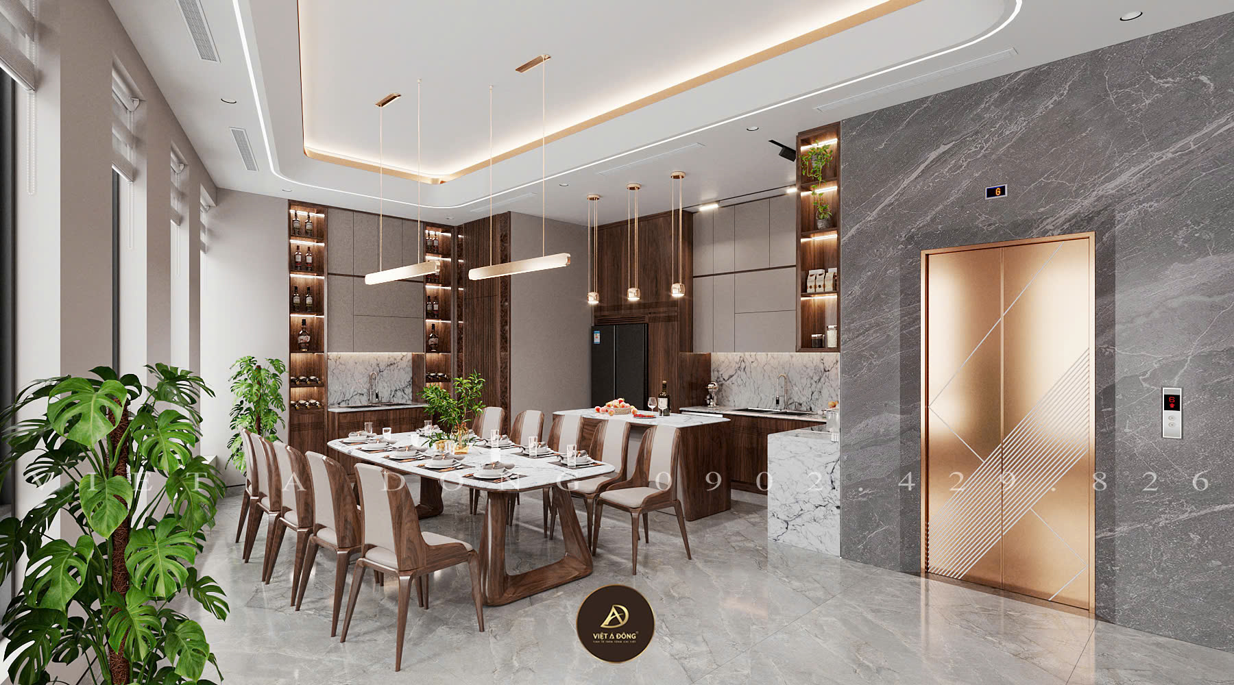 không gian phòng bếp